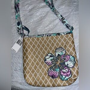 Vera Bradley Brown and Floral Crossbody Bag
